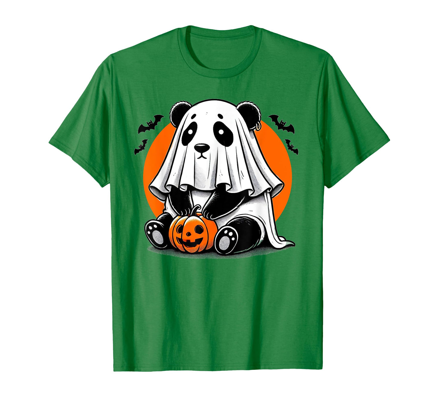 Spooky Panda Wearing A Ghost Halloween Costume Funny Horror T-Shirt