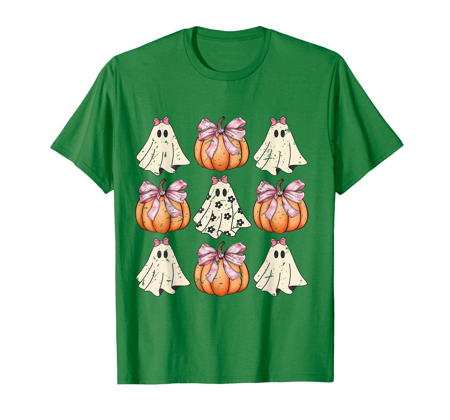 Cute Coquette Aesthetic Halloween Spooky Ghosts Pumpkins T-Shirt