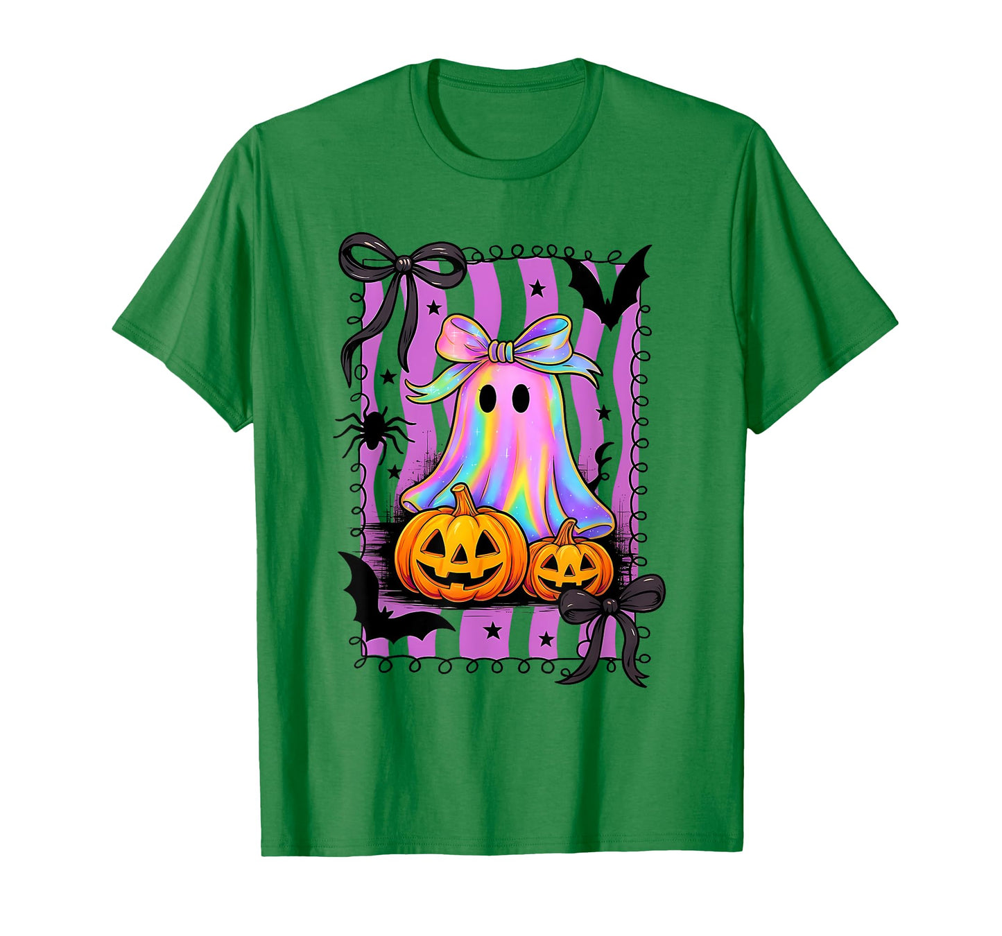 Spooky Spider Coquette Boojee Ghost Pumpkin Fall Halloween T-Shirt