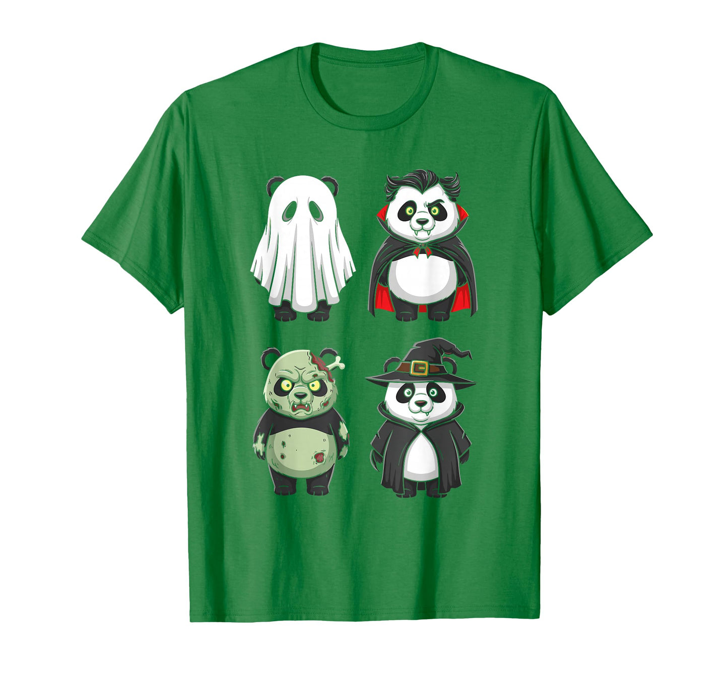 Cute Halloween Panda Costumes Ghost Vampire Zombie Witch T-Shirt