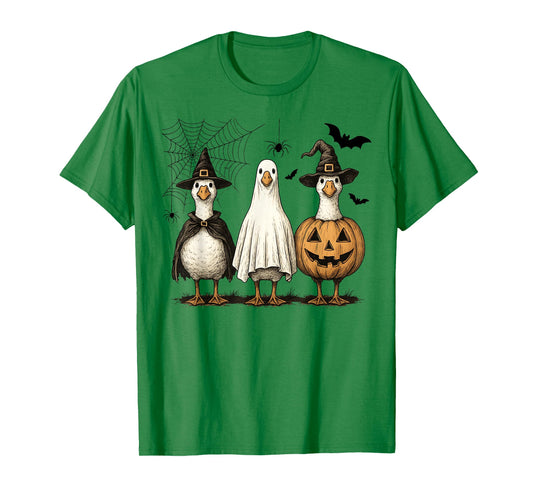 Spooky Goose Halloween Ghost Witch Pumpkin Costume Party T-Shirt