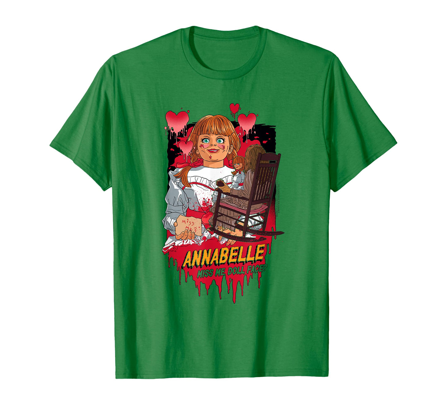Annabelle Miss Me Doll Face? Illustrated Horror Movie T-Shirt