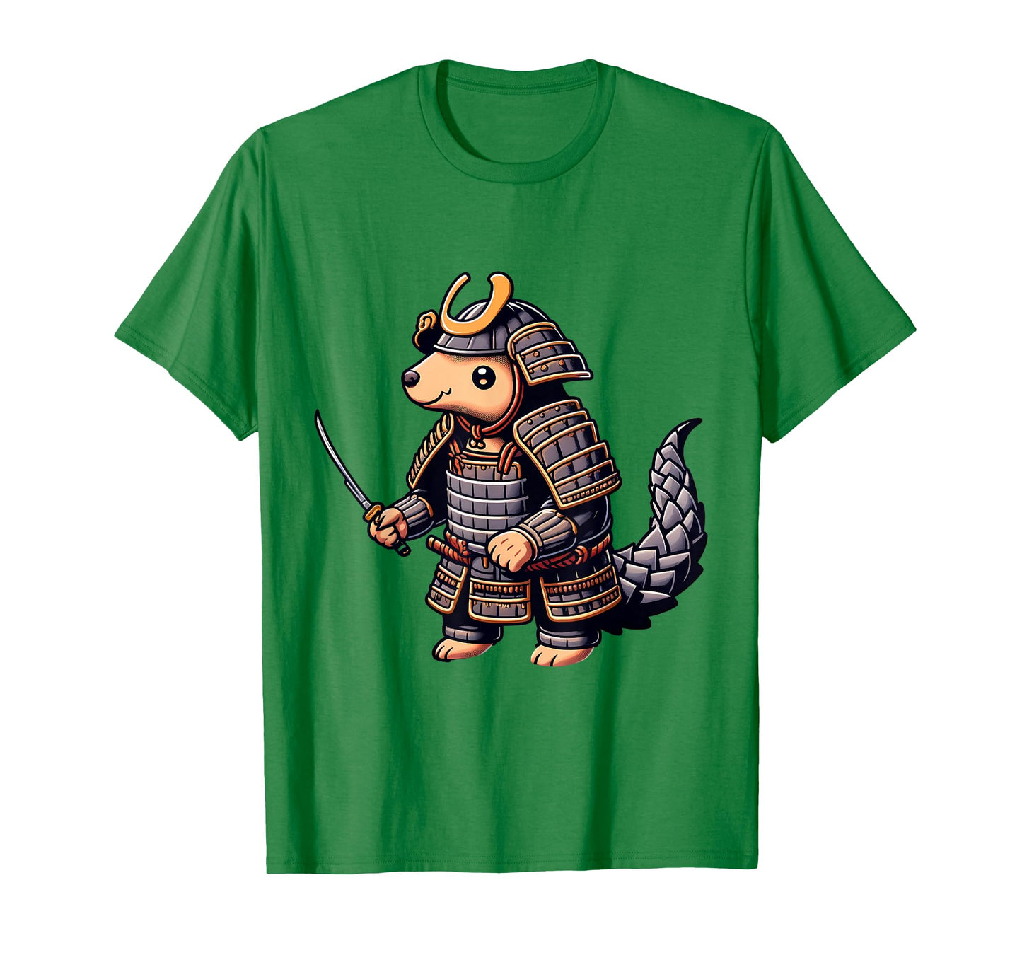 Samurai Pangolin Japanese Anime Halloween Costume T-Shirt