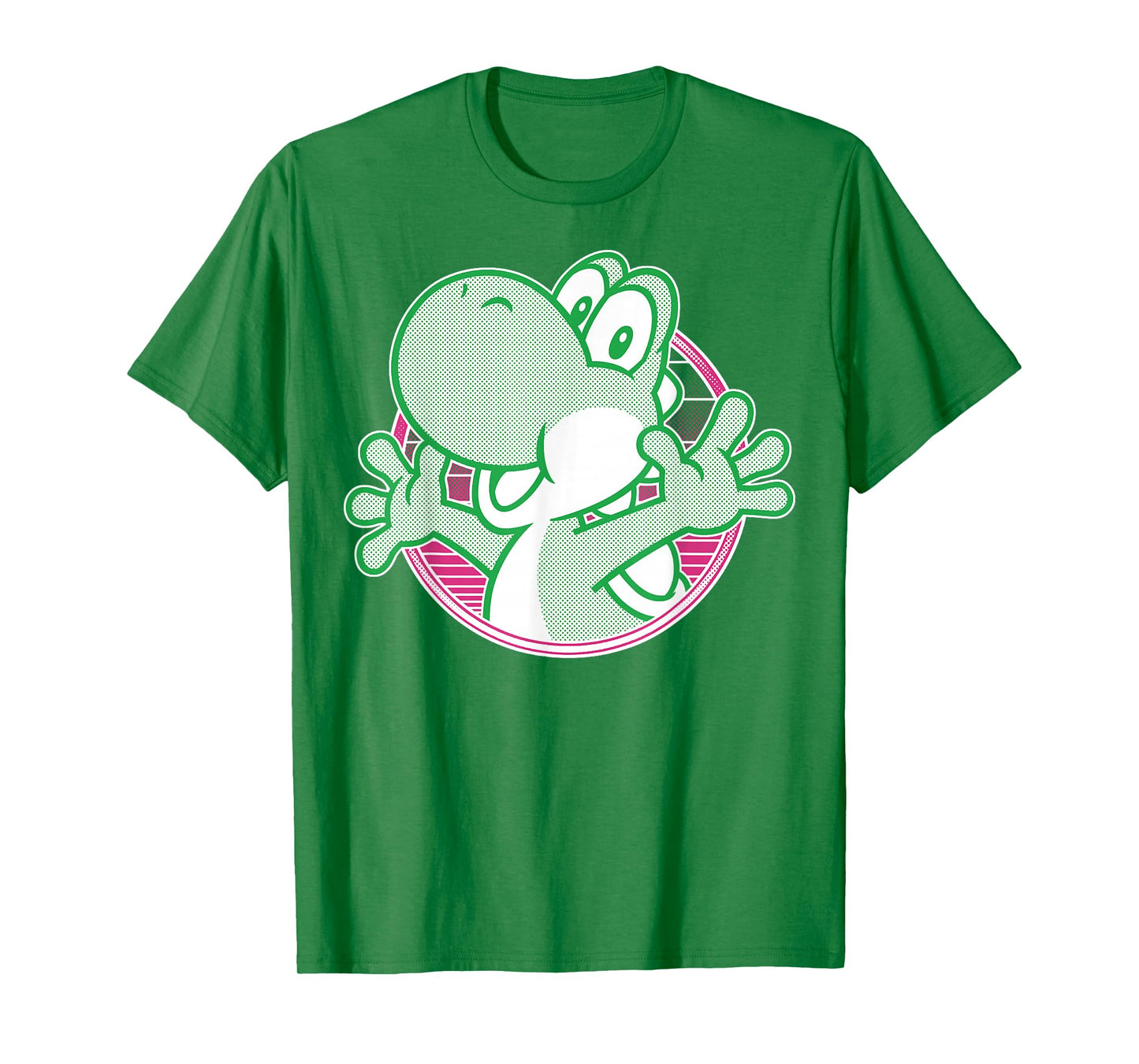 Super Mario Yoshi Neon Circle Portrait T-Shirt