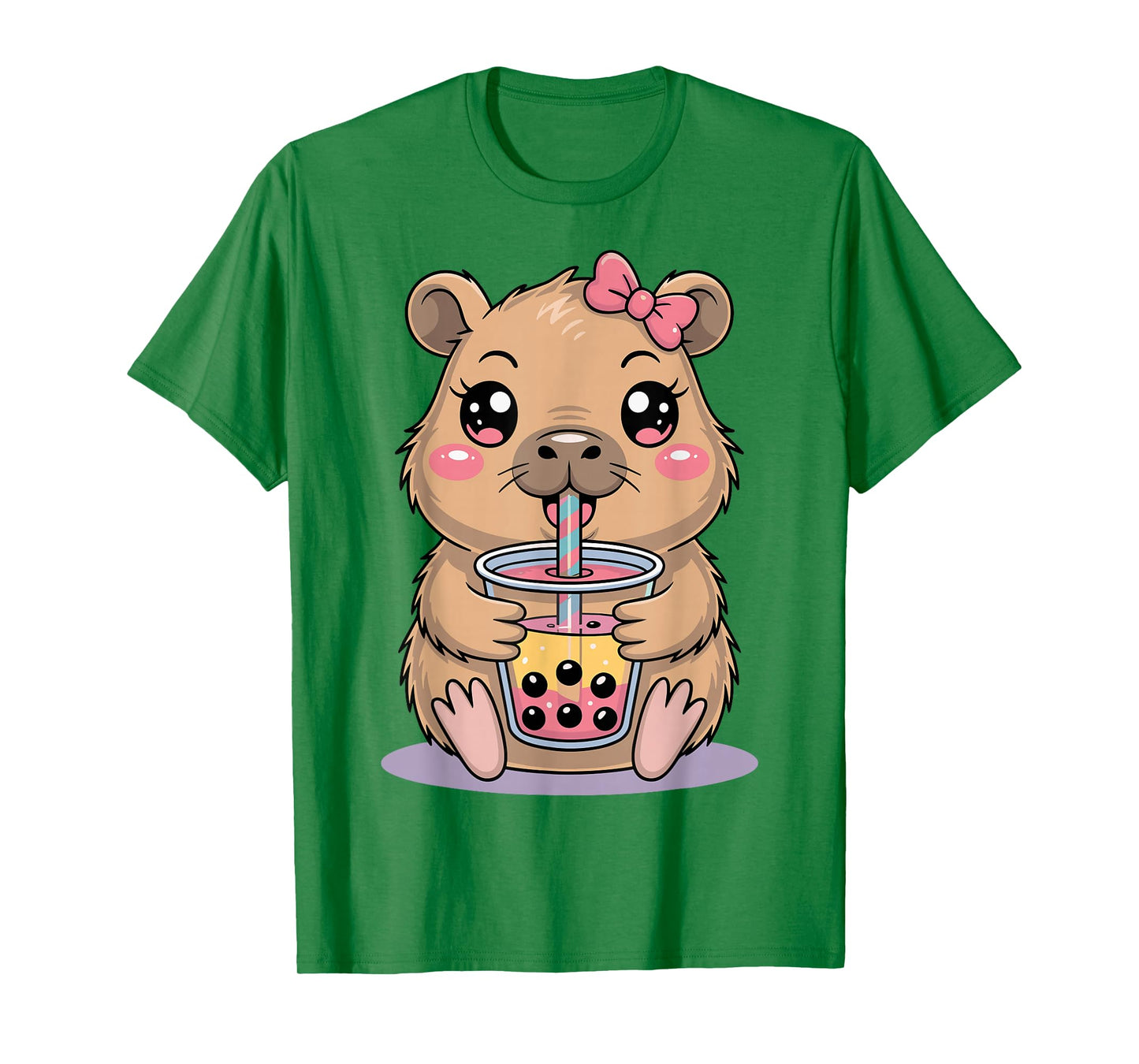 Cute Capybara Ramen Kawaii Anime Noodles Kids Girls T-Shirt