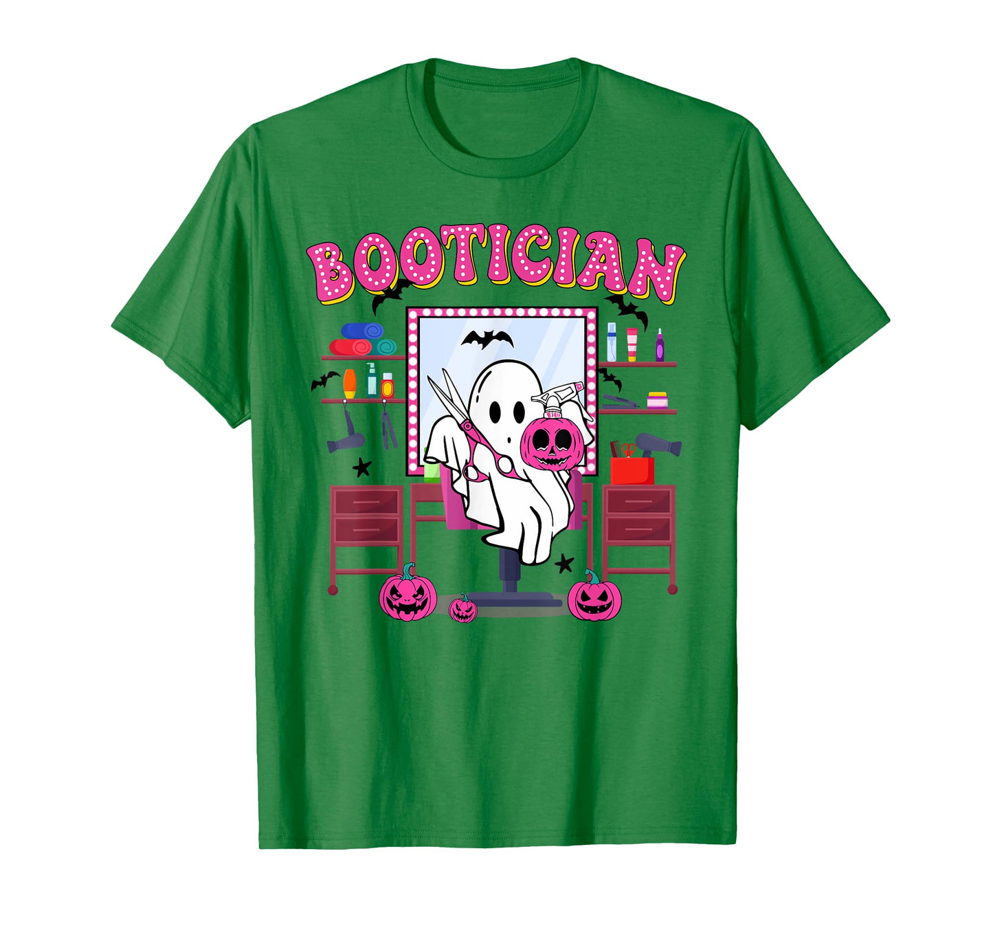 Bootician Halloween, Spooky Hair Stylist, Ghost Hair Dresser T-Shirt