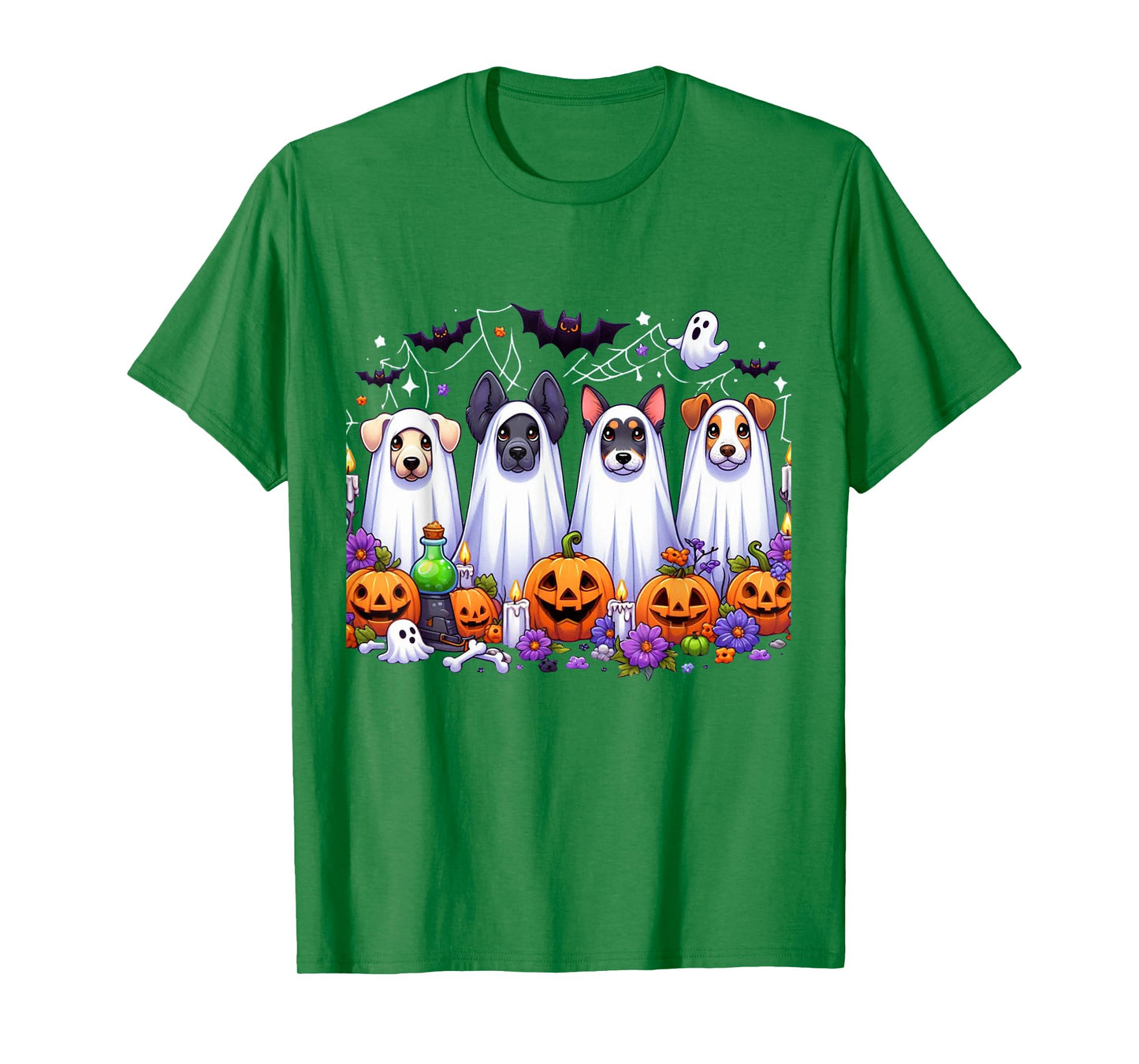 Dog Ghost Cute Dog Dressed As Ghost Funny Halloween Dog T-Shirt