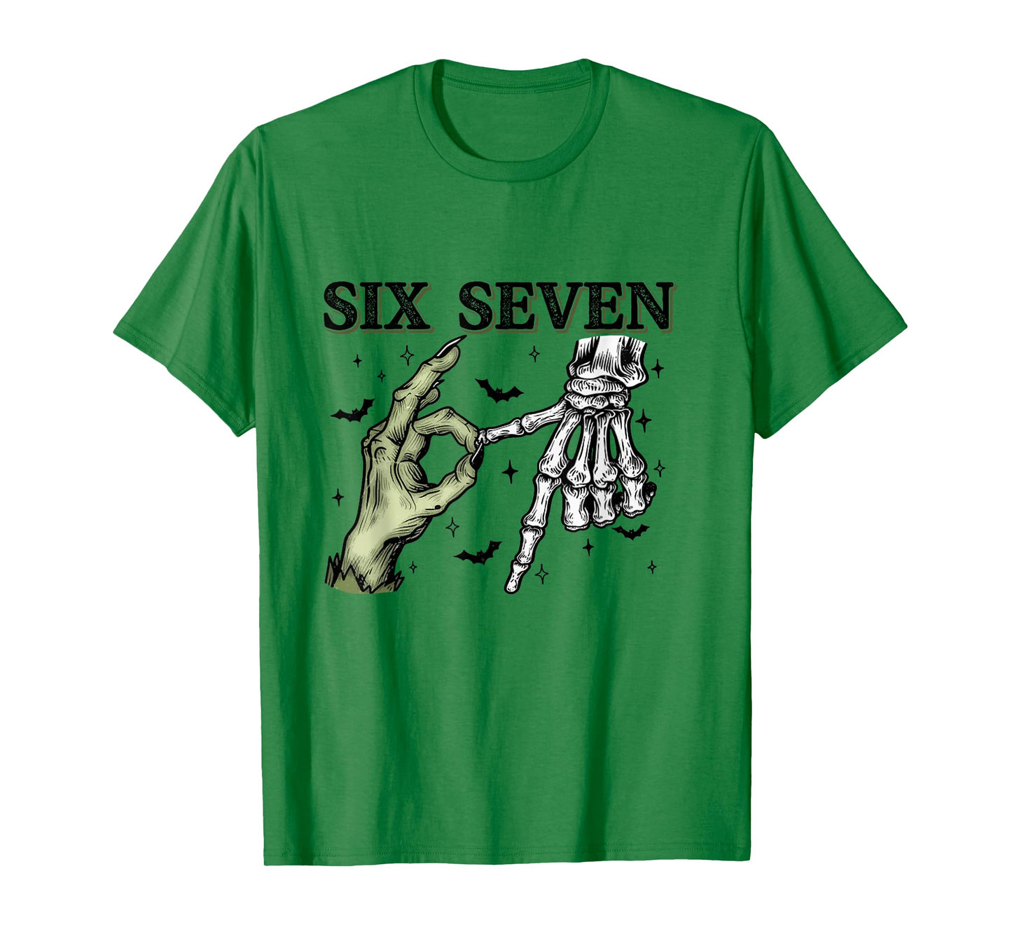 Six Seven 6 7 Halloween 67 Spooky Skeleton Monster Hands T-Shirt