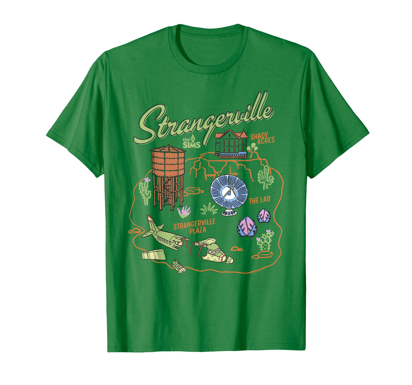 The Sims Visit Strangerville Map Video Game T-Shirt