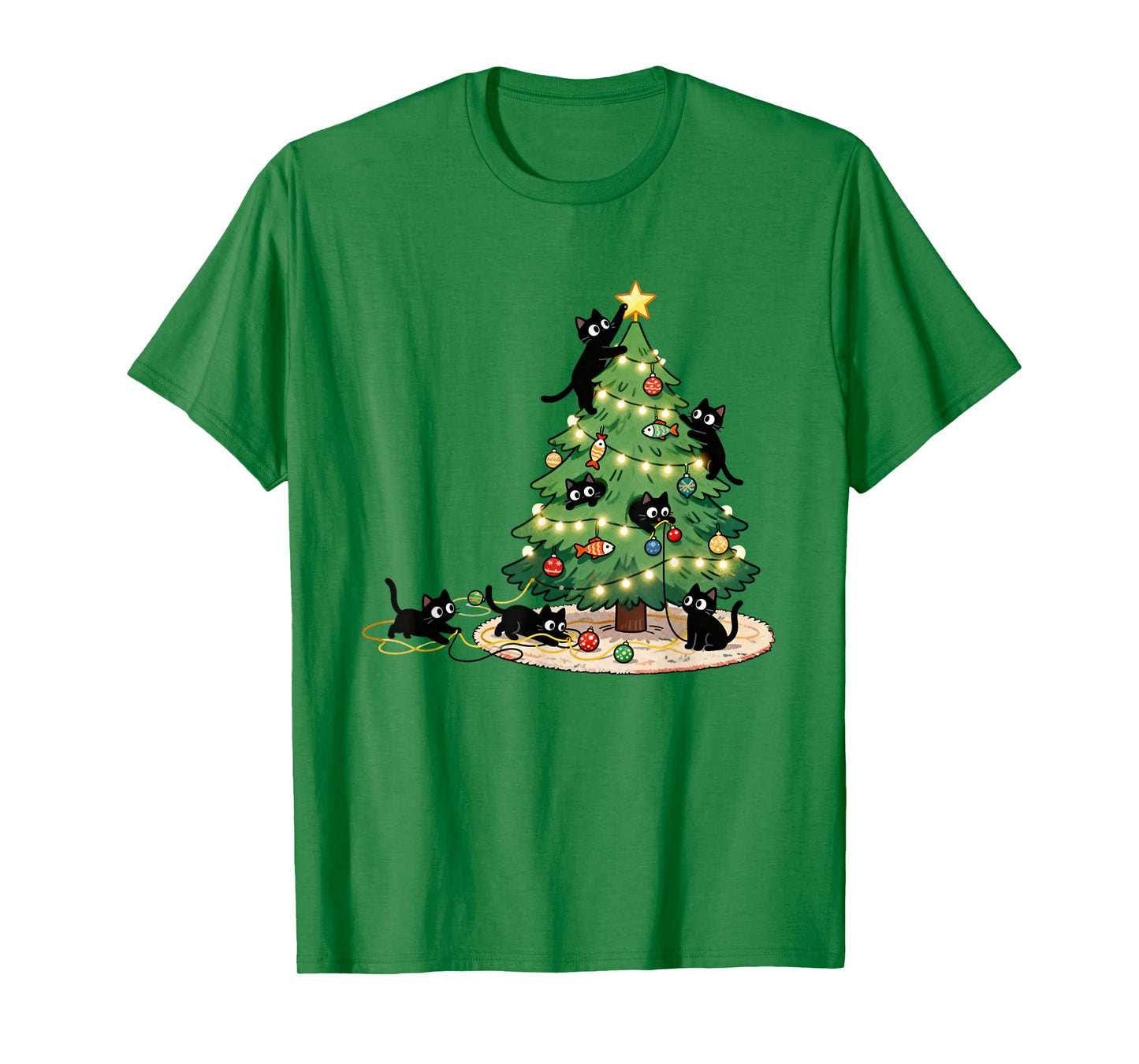 Meowy Catmas Christmas Tree Black Cats Xmas Pet Cat Lovers T-Shirt