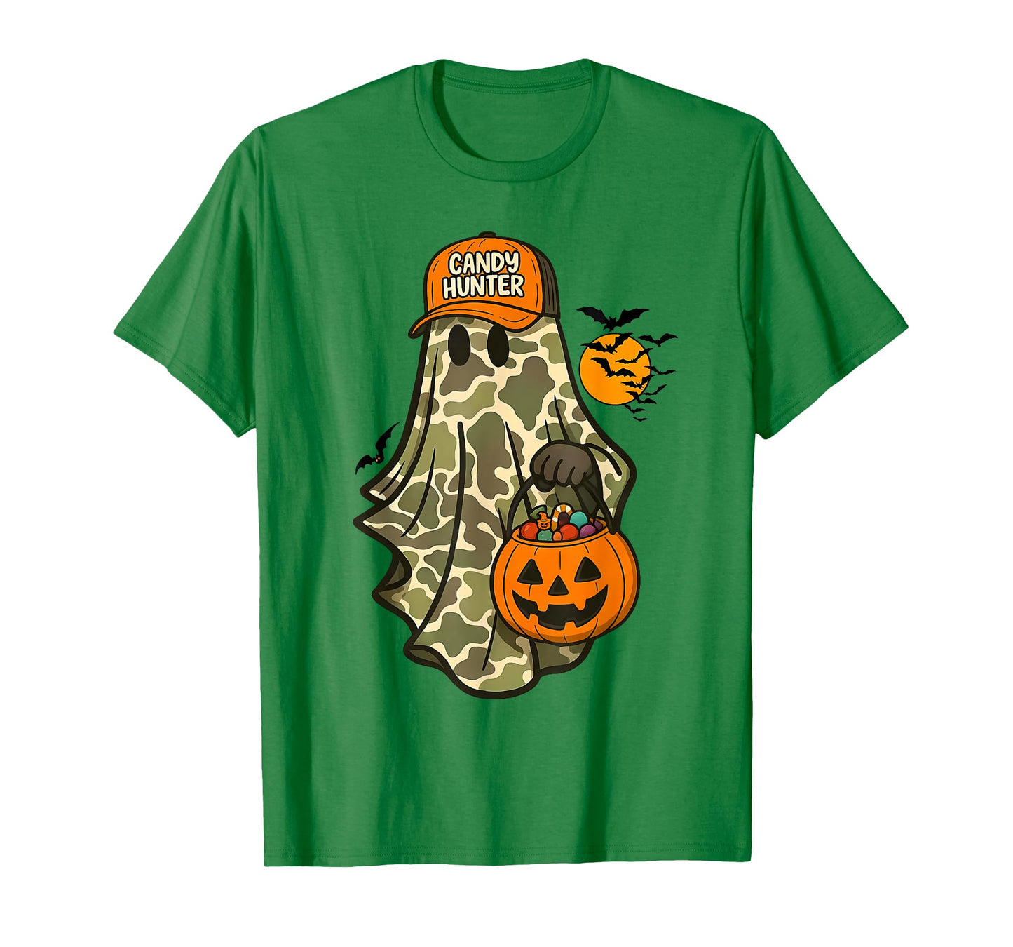 Candy Hunter Ghost Funny Halloween Boo Camo Costume T-Shirt