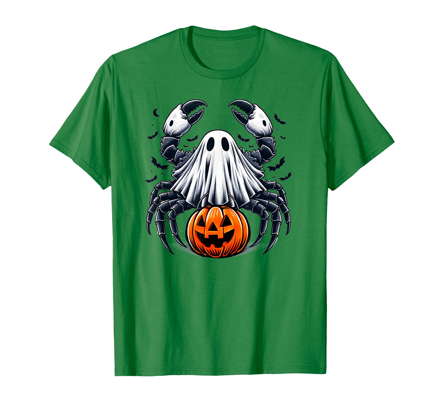 Spooky Crab Ghost Halloween Jackolantern Funny Shellfish T-Shirt