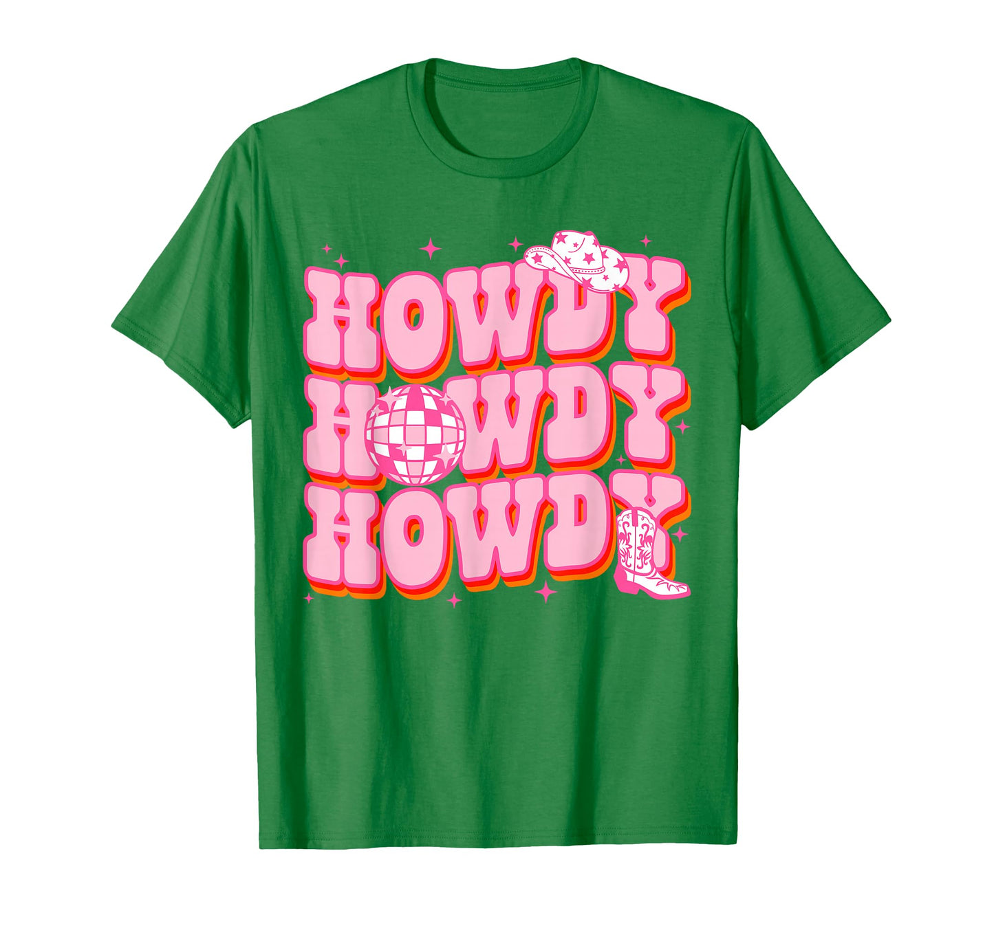 Howdy Southern Western Girl Country Rodeo Pink Cowgirl Disco T-Shirt