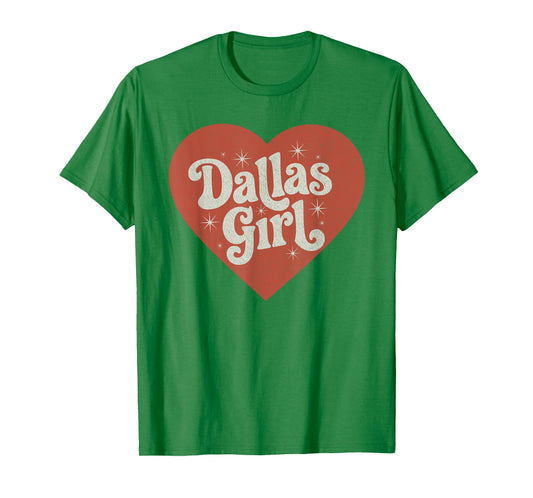 Retro Dallas Heart Girl Throwback Dallas Girls T-Shirt