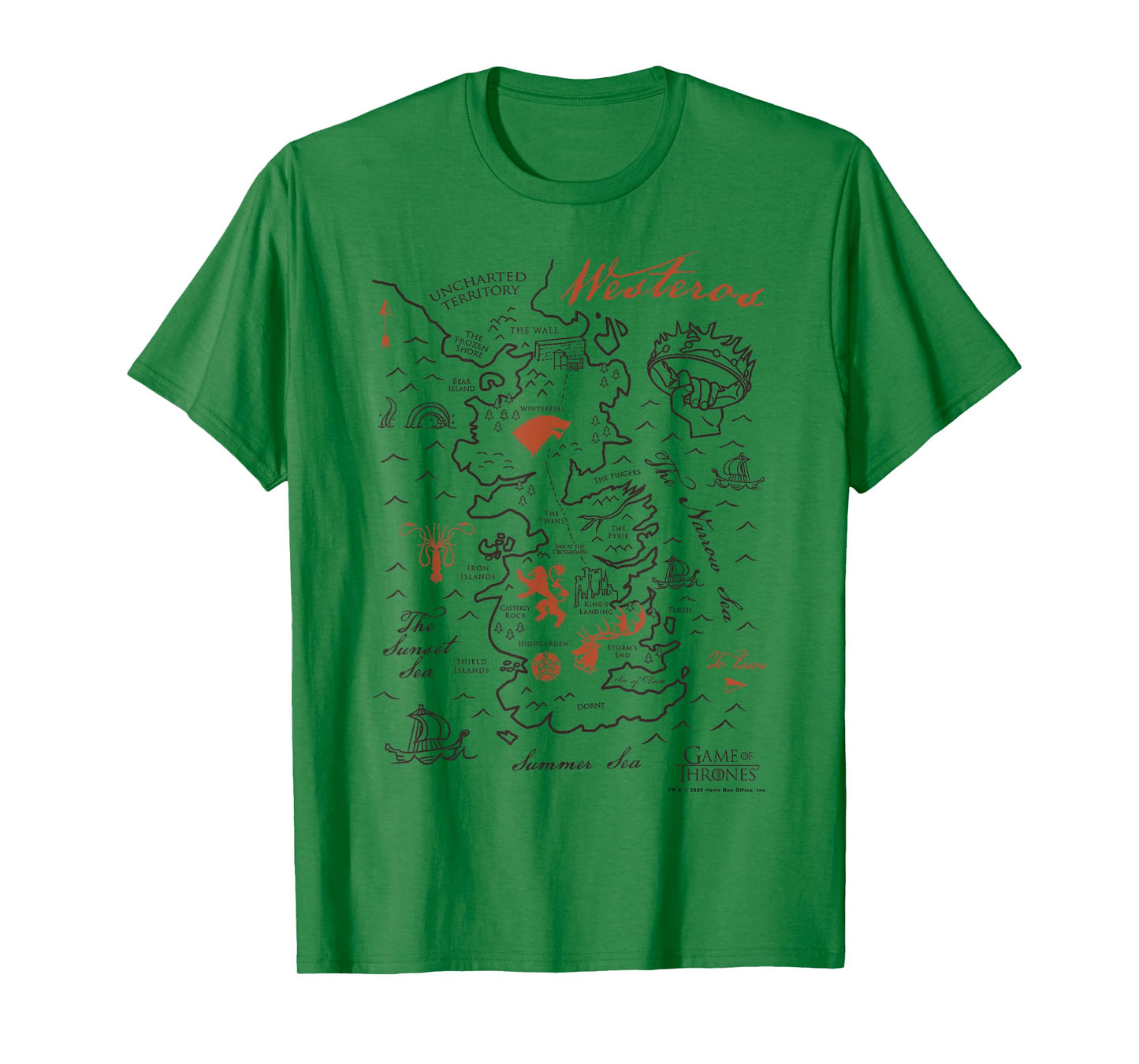 Game Of Thrones Map Of Westeros T-Shirt