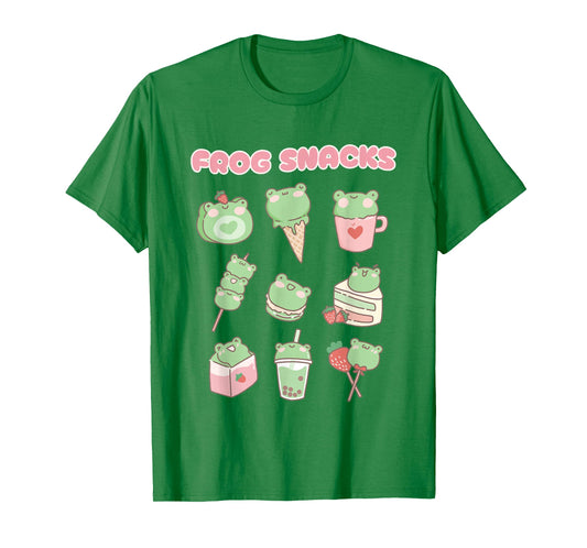 Funny Frog Snacks Cute Kawaii Aesthetic T-Shirt