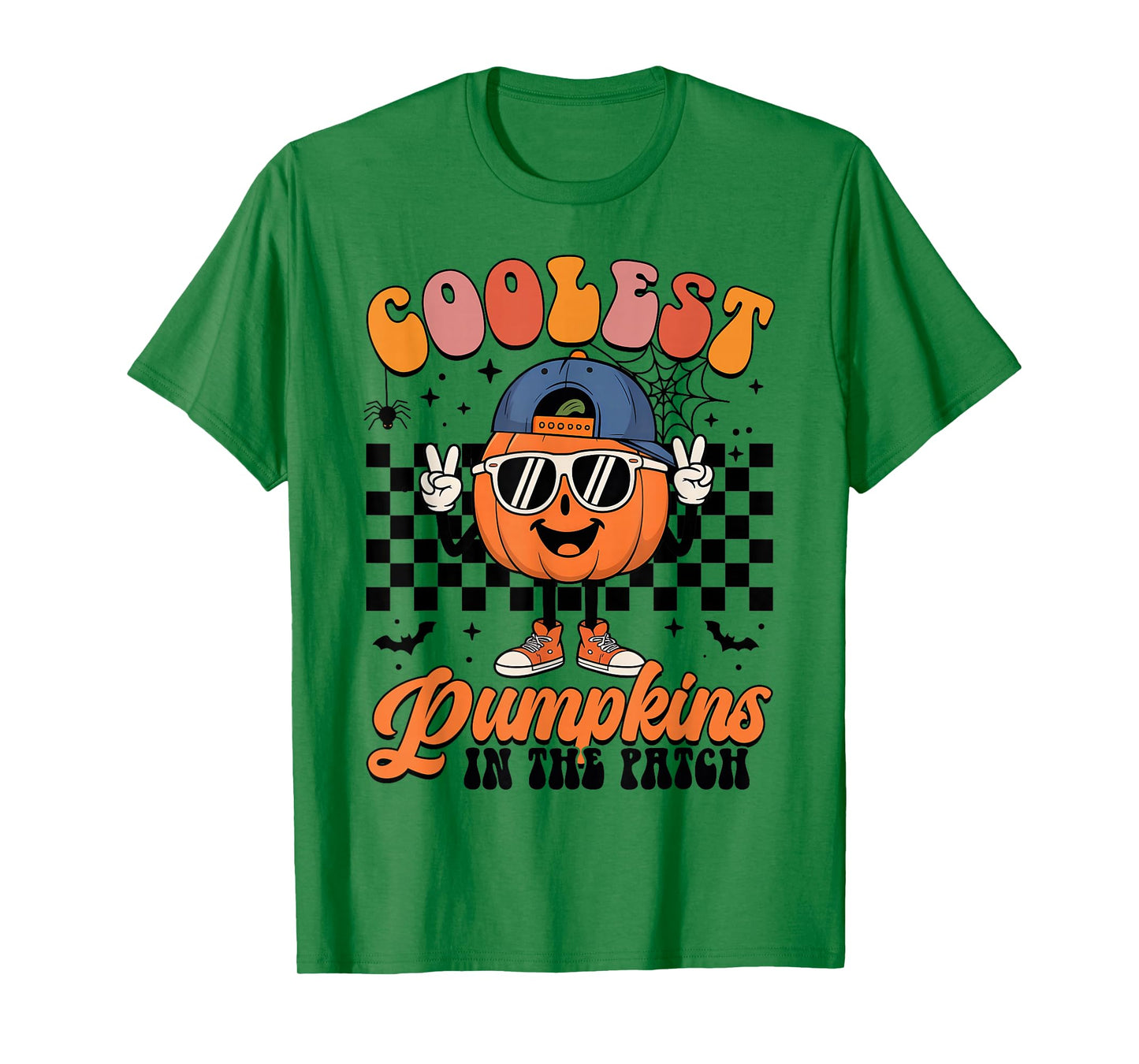 Coolest Pumpkin In The Patch Groovy Halloween Mens Boys Kids T-Shirt