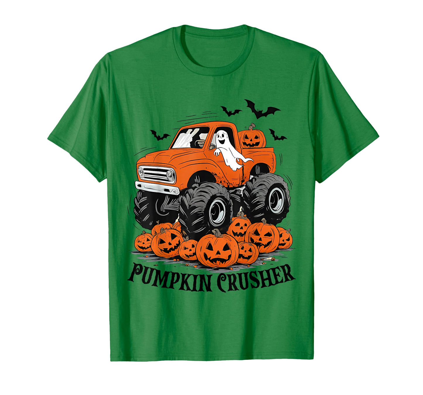 Kids Halloween Pumpkin Crusher Monster Truck Toddler Boys T-Shirt