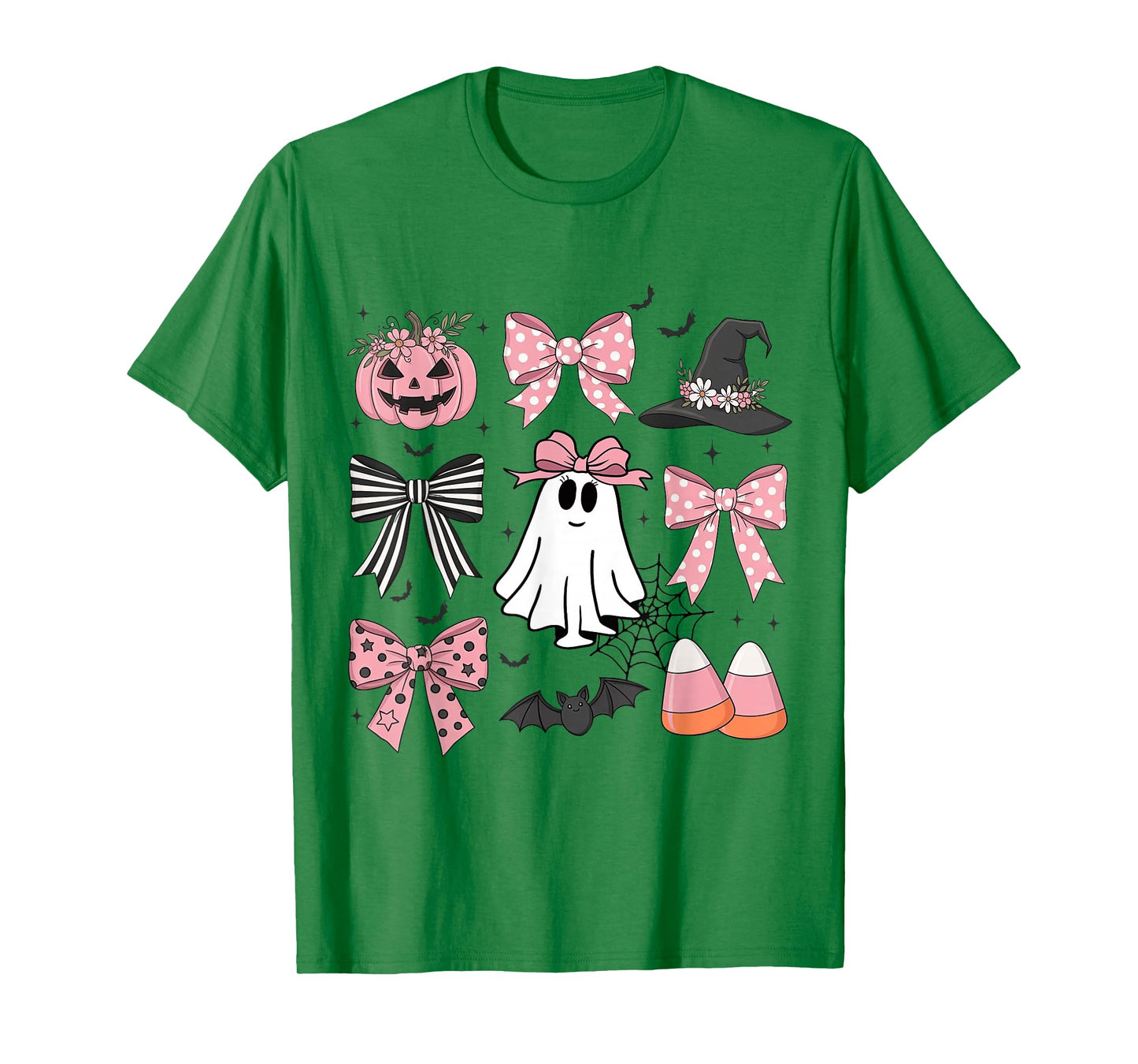 Girly Boo Ghost Halloween Coquette Bow Pumpkin Spooky Season T-Shirt