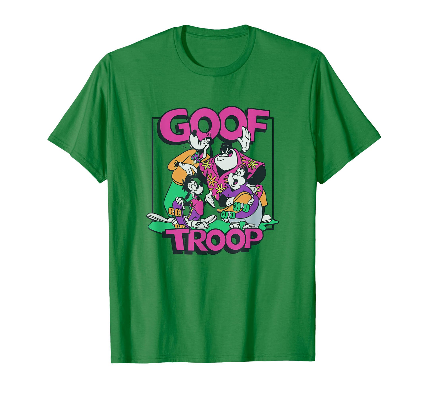 Disney A Goofy Movie Goof Troop Neon Group Shot Portrait T-Shirt