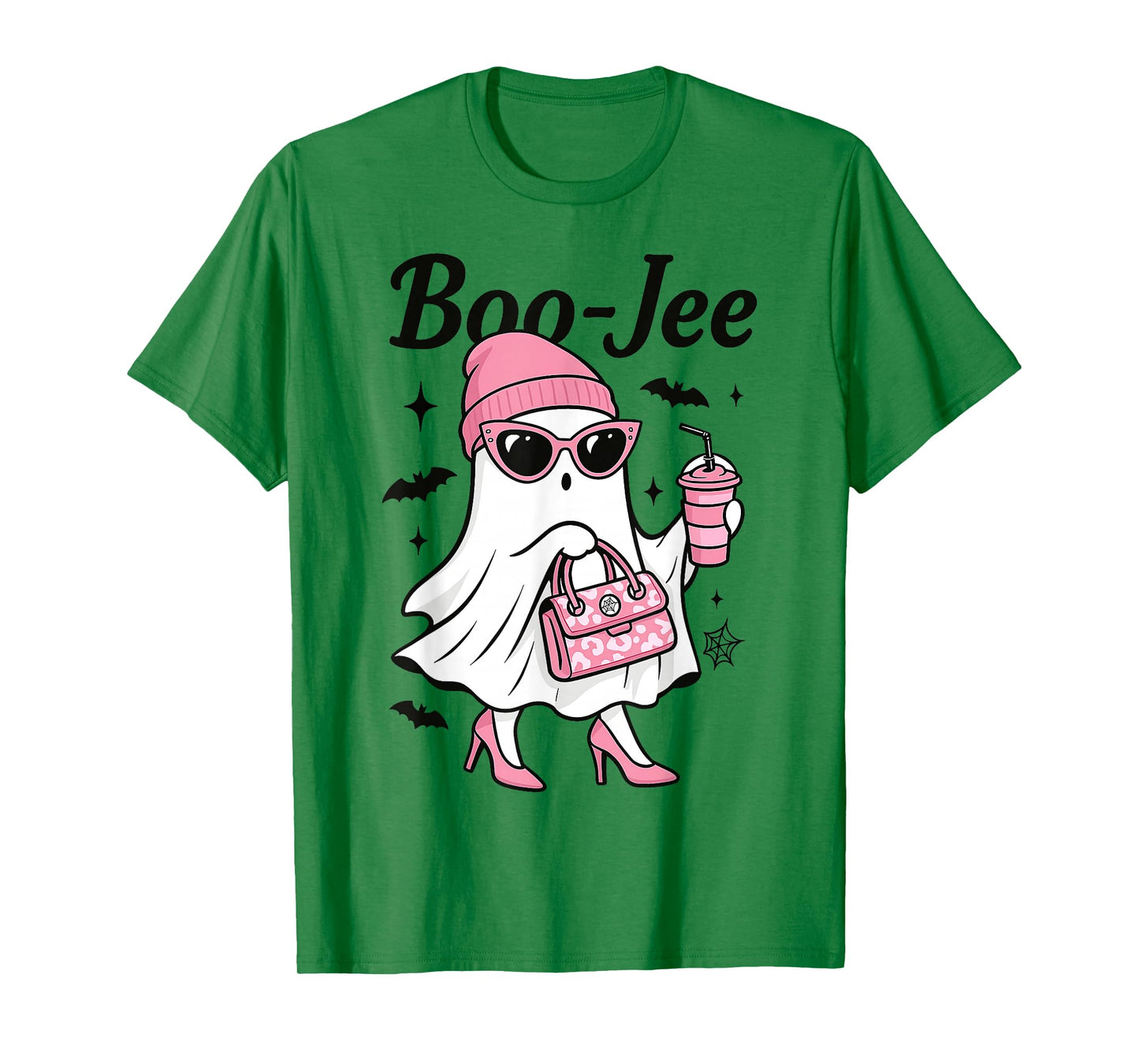 Cute Boo Jee Ghost Halloween Beanie Ghost Coffee Womens T-Shirt