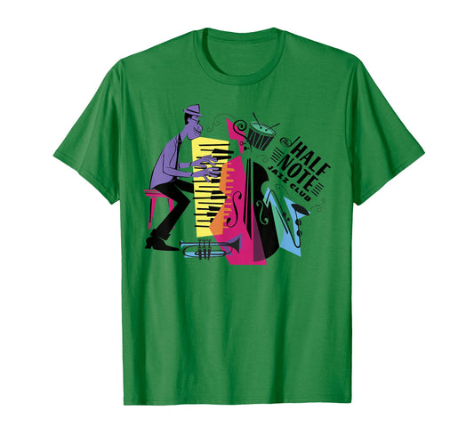 Disney Pixar Soul Half Note Jazz Club Collage Logo T-Shirt