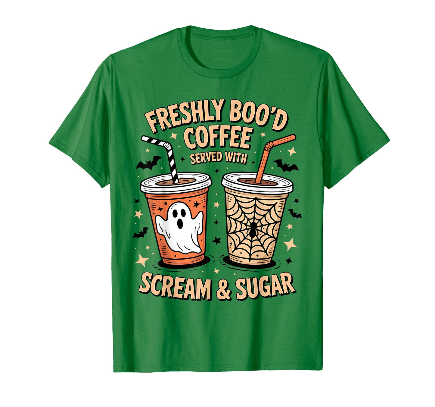 Retro Freshly Boo'd Coffee Lovers Ghost Halloween Coffee T-Shirt
