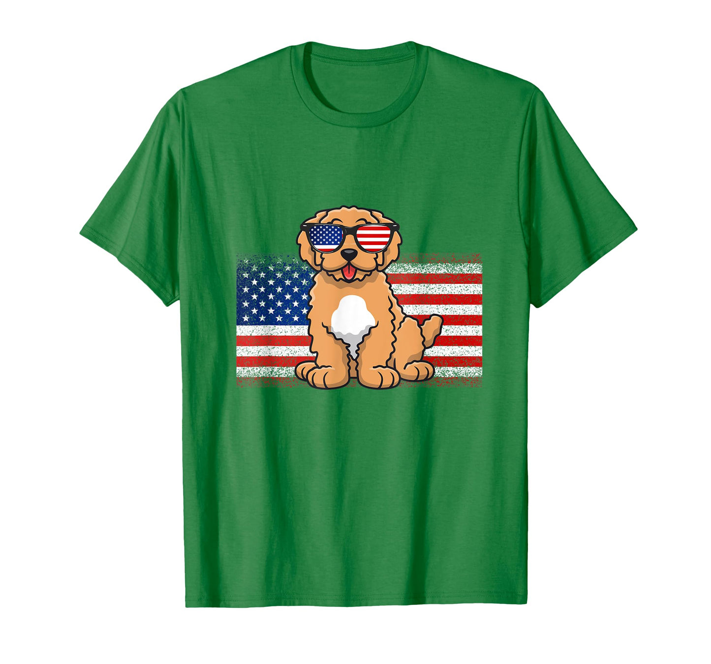 Goldendoodle American Flag 4th Of July Fourth 4th of July A T-Shirt for Women Kids Men