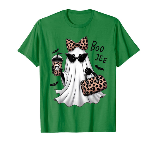 Boo JEE Ghost Spooky Vibes Halloween Boujee Women Funny T-Shirt