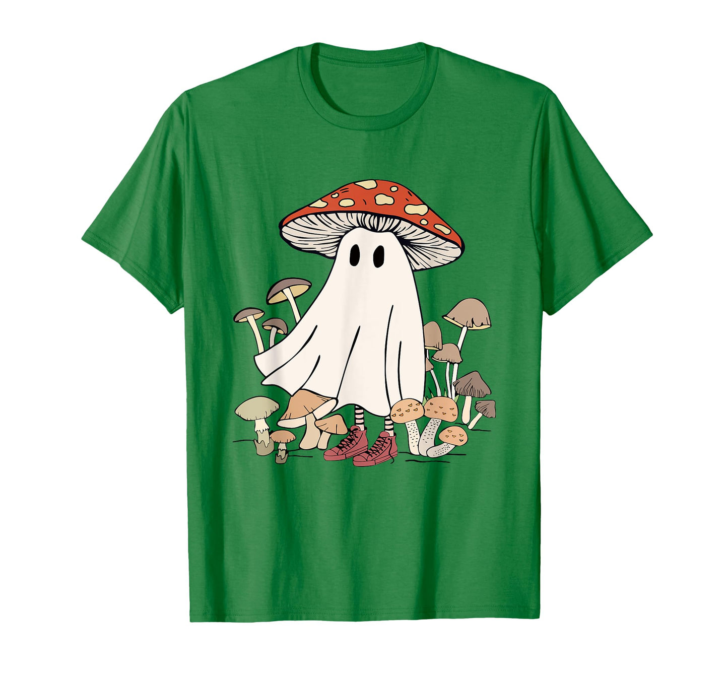 Mushroom Ghost Spooky Season Creepy Mushroom Boo Halloween T-Shirt