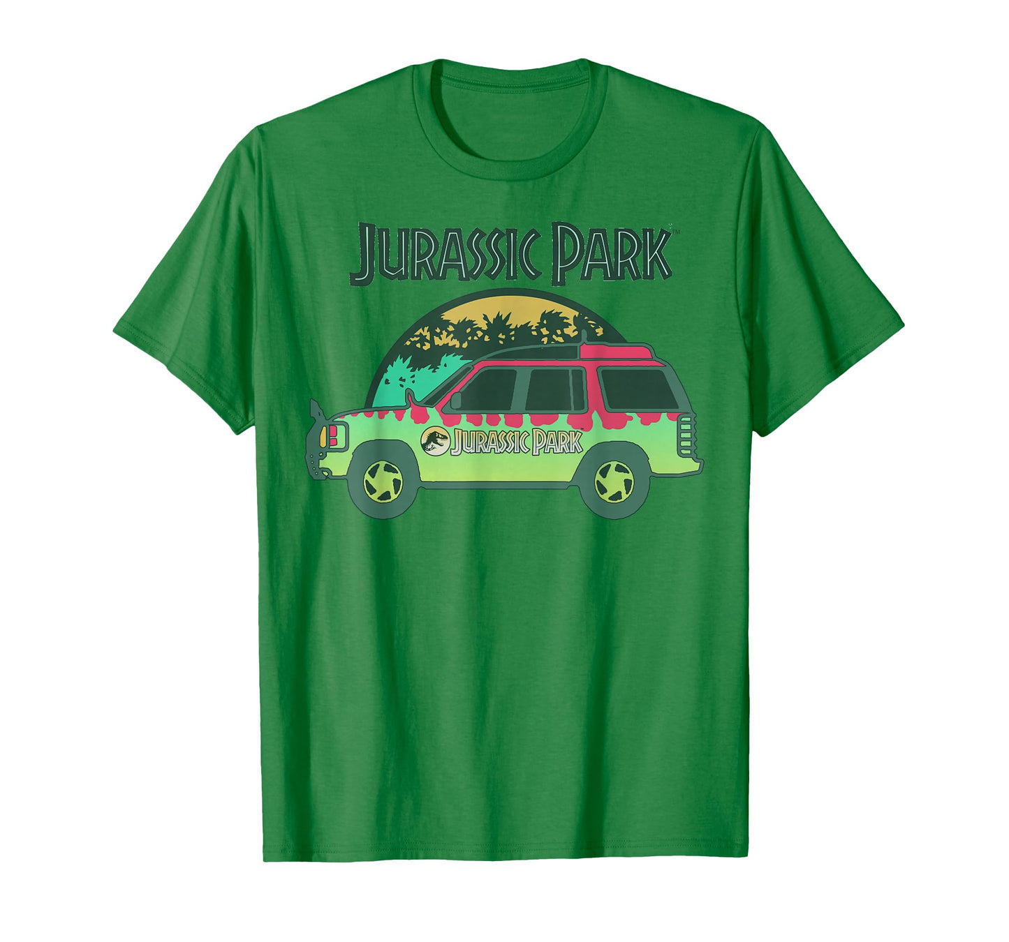 Jurassic Park Green Car Ride Logo Graphic T-Shirt T-Shirt