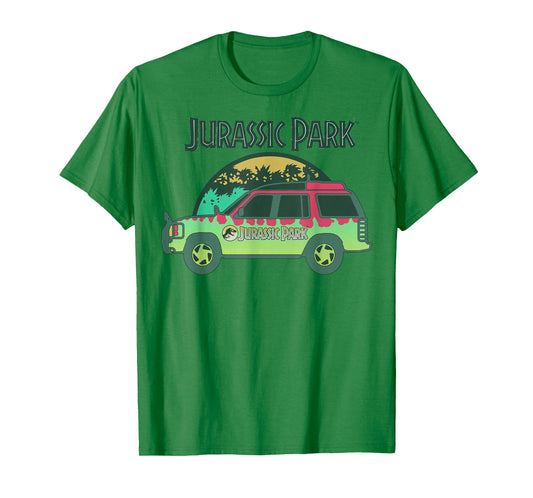 Jurassic Park Green Car Ride Logo Graphic T-Shirt T-Shirt