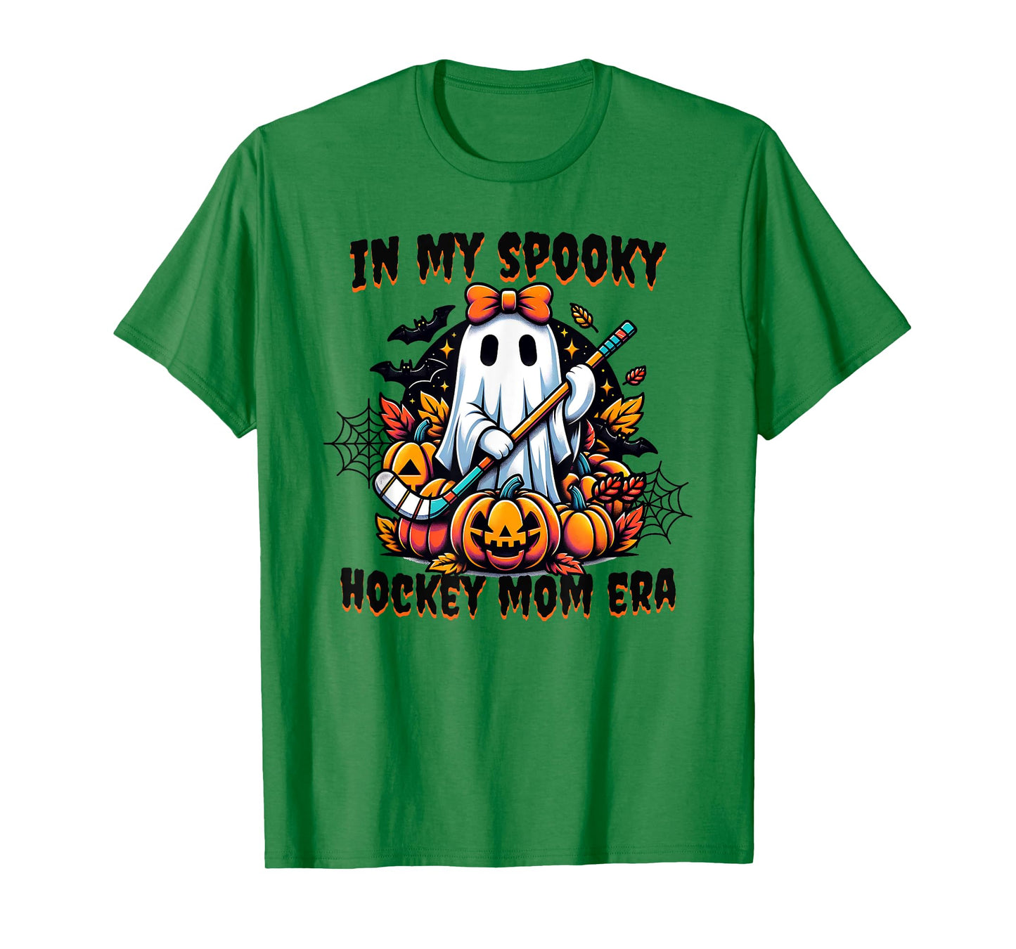 In My Spooky Hockey Mom Era Halloween Coquette Ghost Cute T-Shirt