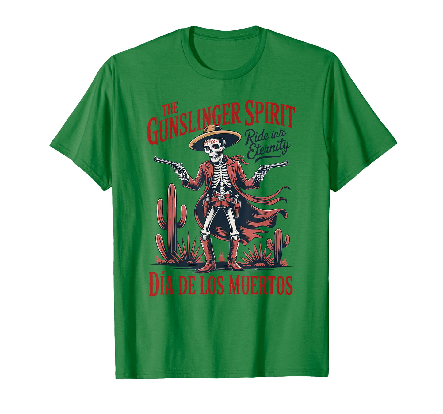 Cowboy Skeleton Día de Los Muertos - American Gunslinger T-Shirt