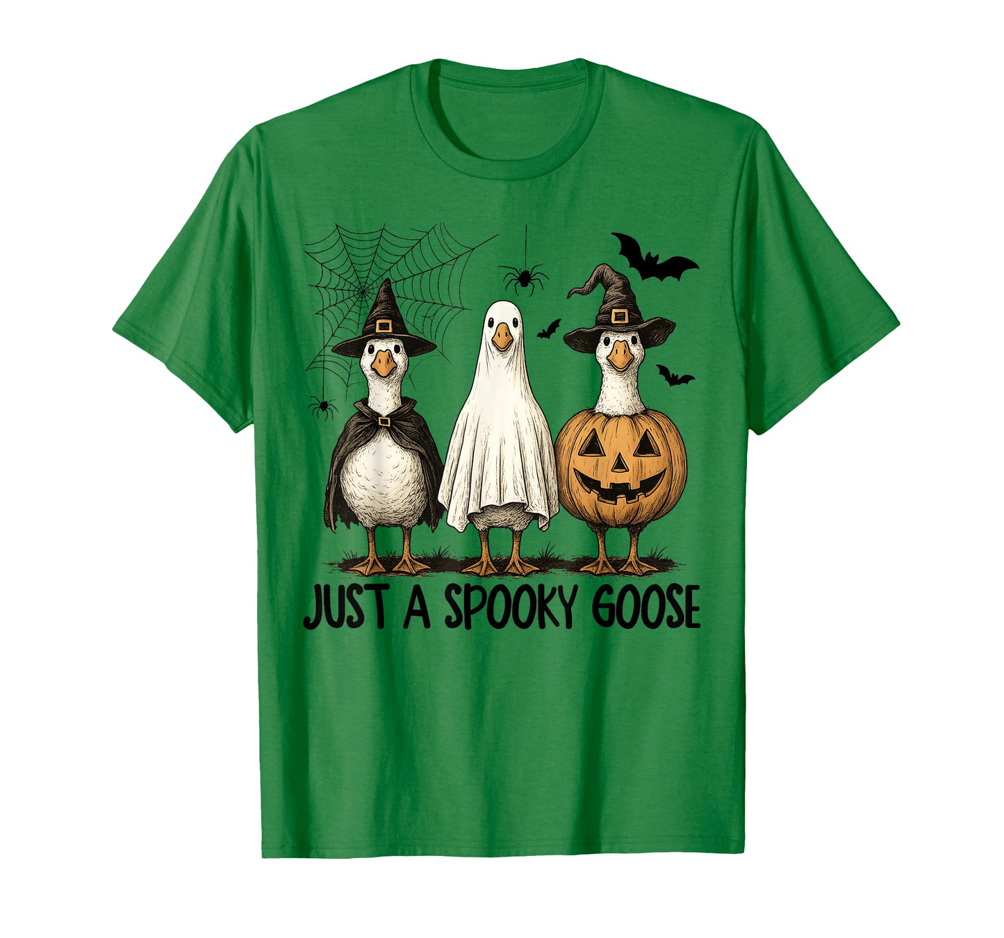 Spooky Goose Halloween Ghost Witch Pumpkin Costume Party T-Shirt
