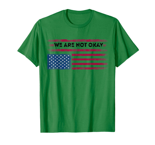 Upside Down American Flag We are not Okay Distressed Men T-Shirt