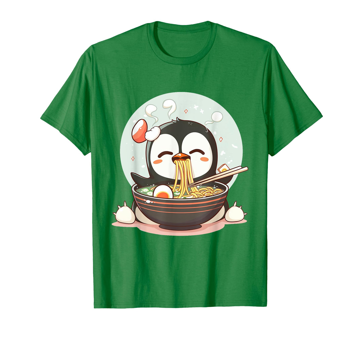 Penguin Ramen Anime Kawaii Eating Girls Teens Gifs T-Shirt