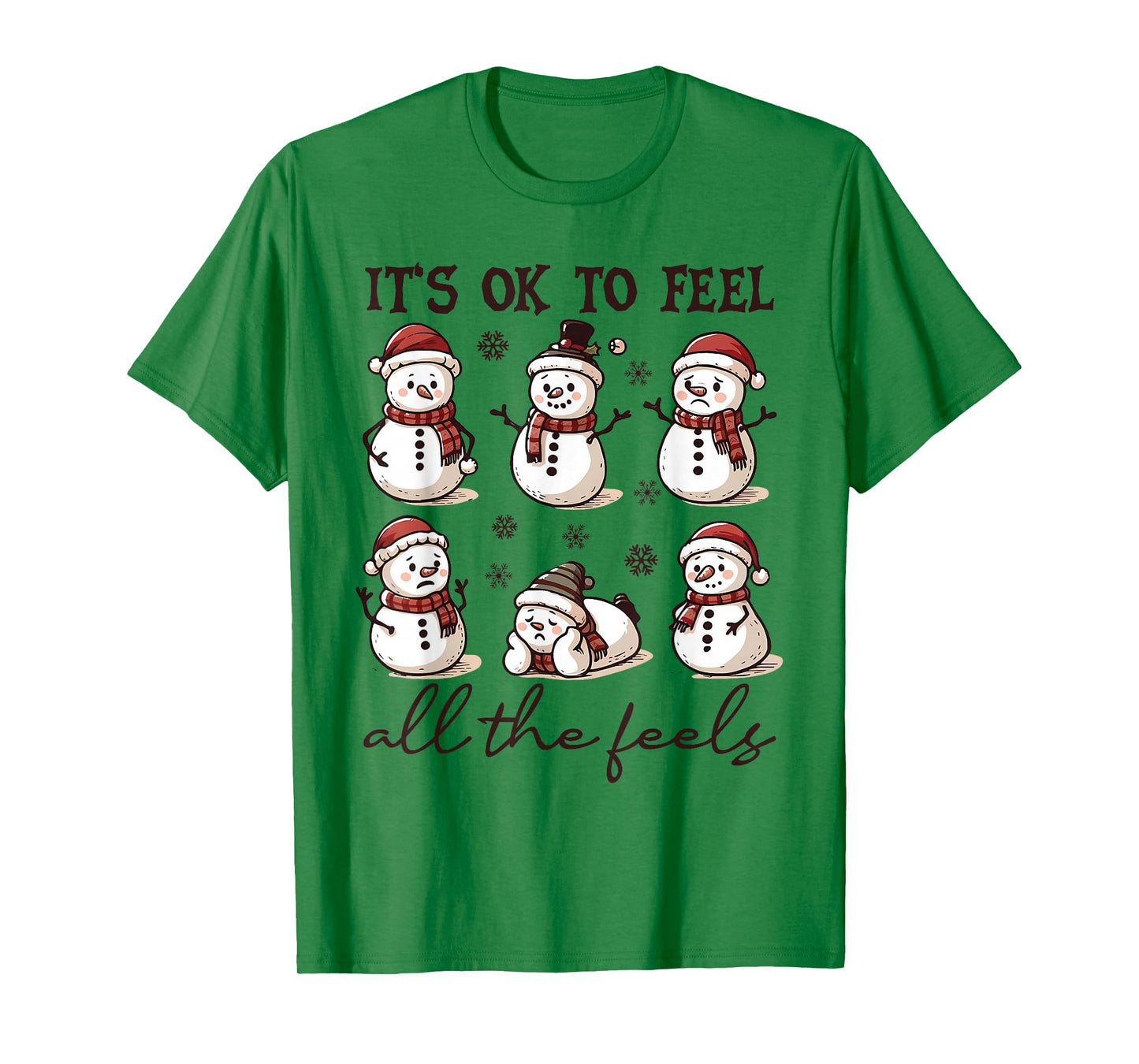It's Ok to Feel All The Feels Mental Health Christmas T-Shirt