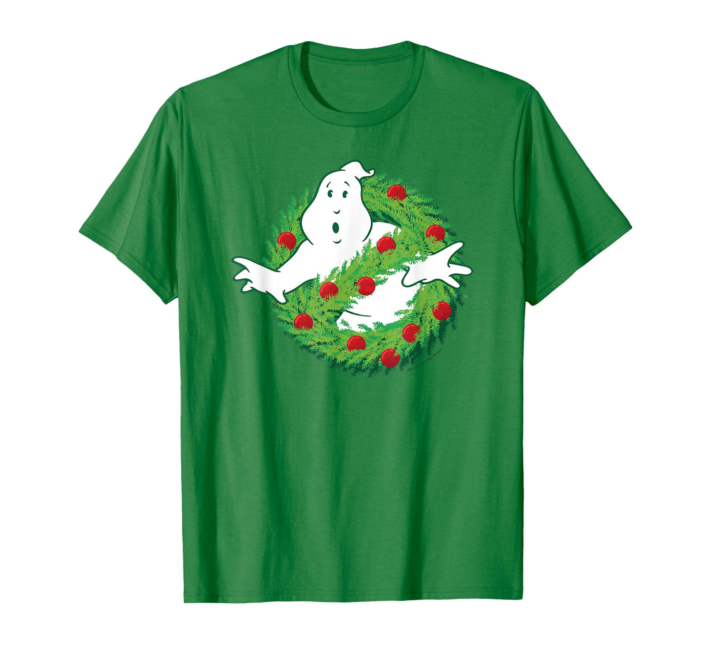 Ghostbusters Ghost of Christmas Wreath Logo Movie T-Shirt