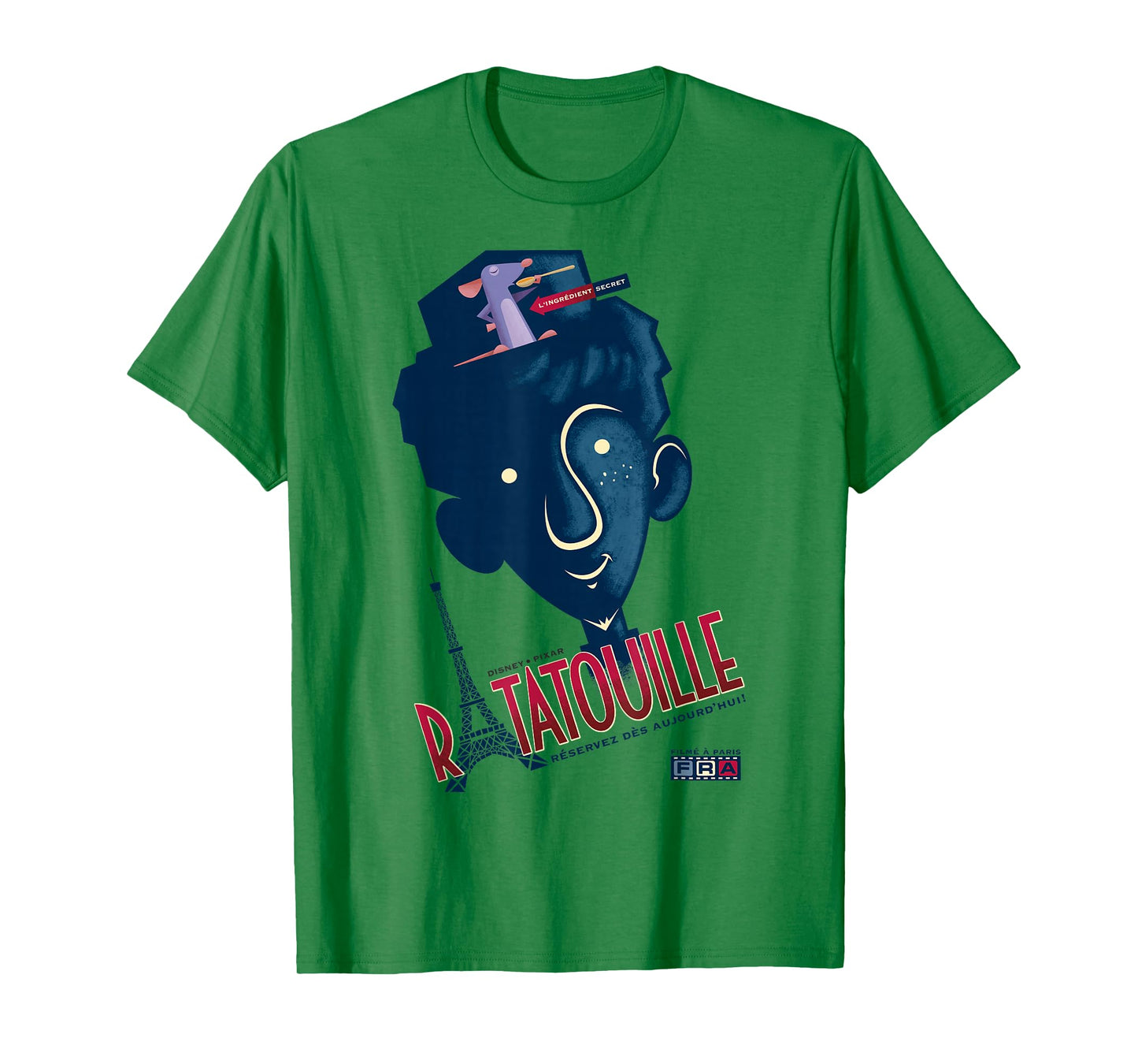Disney Pixar Ratatouille Alfredo and Remy Blue Hue Portrait T-Shirt