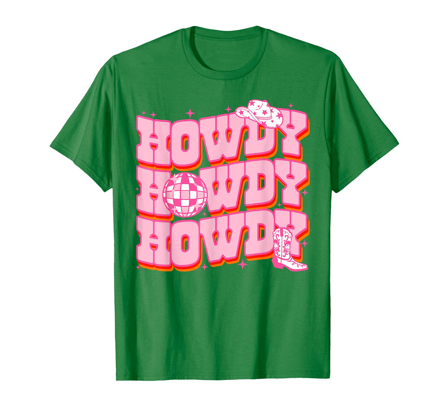 Howdy Southern Western Girl Country Rodeo Pink Cowgirl Disco T-Shirt