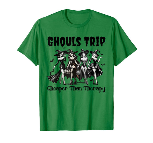 Vintage Ghouls Trip Cheaper Than Witch Therapy Halloween T-Shirt