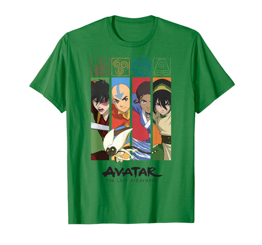 Avatar: The Last Airbender Four Elements Benders Box Panels T-Shirt