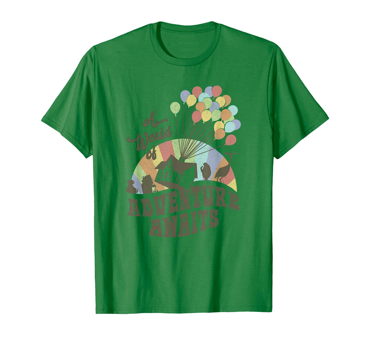 Disney Pixar Up A World of Adventure Awaits Rainbow Balloons T-Shirt Small