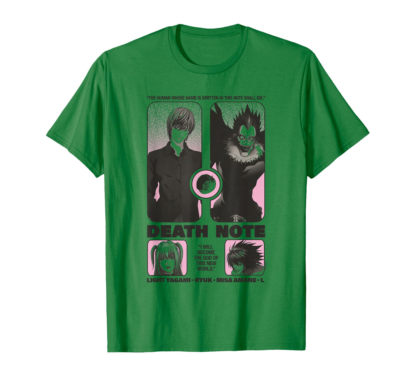 Death Note Reimagined Poster with Cast and Apple Anime T-Shirt
