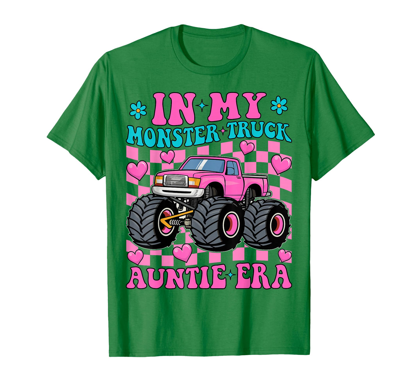 Groovy In My Monster Truck Auntie Era Monster Truck Aunt T-Shirt