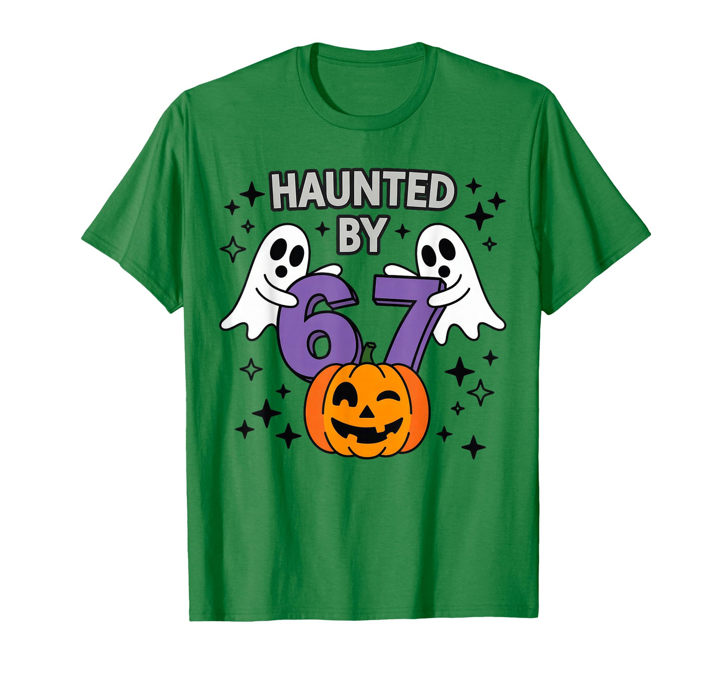 Haunted by 6-7 Retro Halloween 67 Ghost Pumpkin T-Shirt