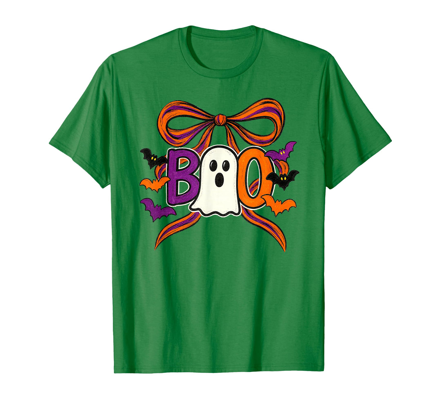 Coquette Boo Ghost Bow Cute Spooky Funny Halloween for Girl T-Shirt
