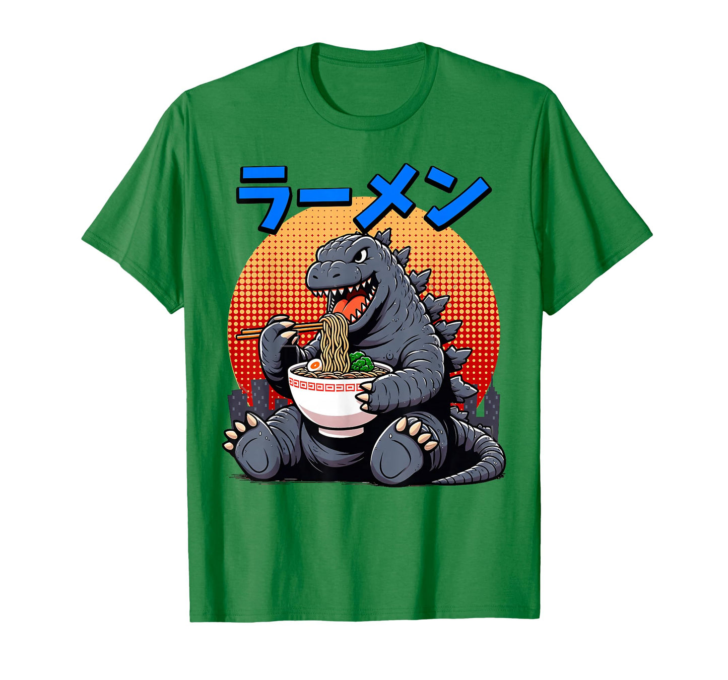Funny Kaiju Eating Ramen Japanese Monster Lover Birthday T-Shirt
