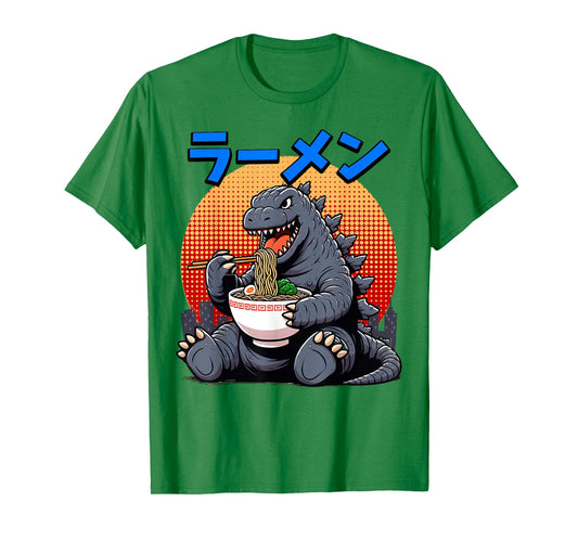 Funny Kaiju Eating Ramen Japanese Monster Lover Birthday T-Shirt